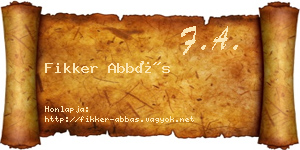 Fikker Abbás névjegykártya